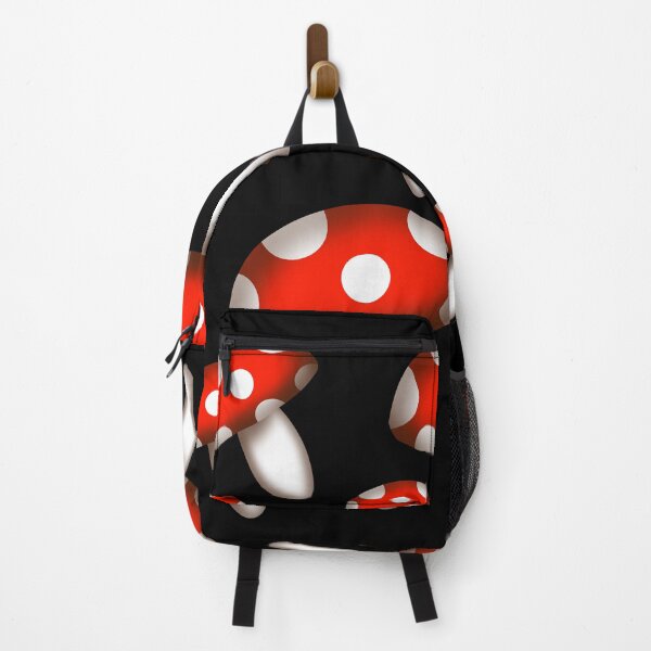 Item preview, Amanita Red and White Polka Dot Mushroom Fungus with Black background designed and sold by Karen Ekdahl.
