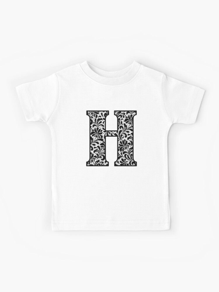 The Letter H- Black Lace Botanical Monogram