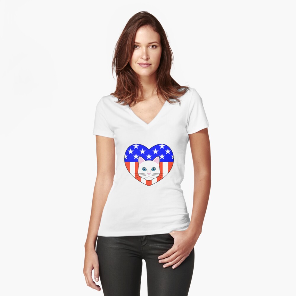 Item preview, Fitted V-Neck T-Shirt designed and sold by Catinorbit.