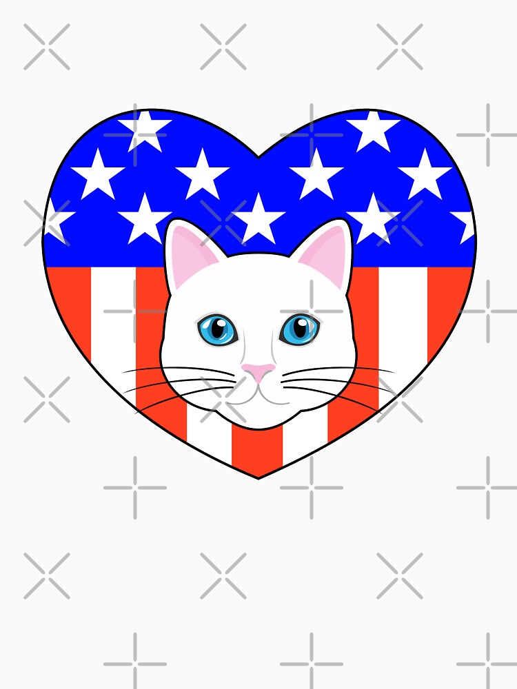 Thumbnail 7 of 7, Classic T-Shirt, ALL AMERICAN CAT LOVER designed and sold by Catinorbit.