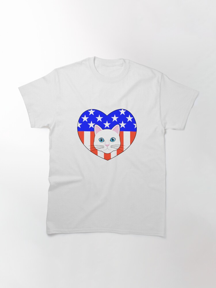 Thumbnail 2 of 7, Classic T-Shirt, ALL AMERICAN CAT LOVER designed and sold by Catinorbit.