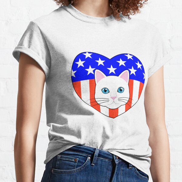 ALL AMERICAN CAT LOVER Classic T-Shirt