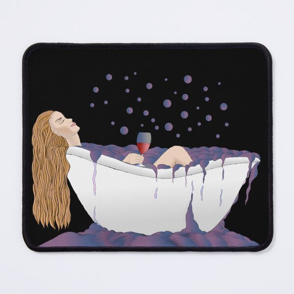 Item preview, Girl taking a bath with wine and bubbles designed and sold by DanaMire.