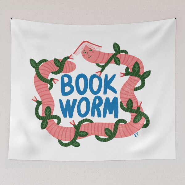 Item preview, Book worm designed and sold by Ema Tudose.
