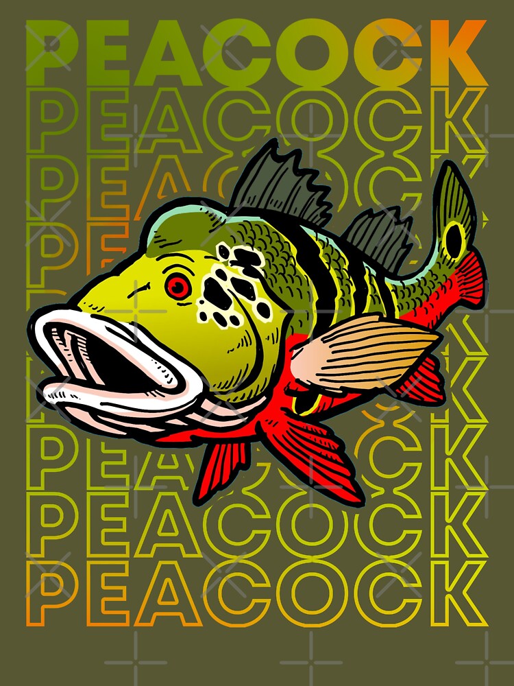 Peacock Bass 80S Style Monster Fish Keeper Men Women Long Sleeve T-shirt  Graphic Print Unisex