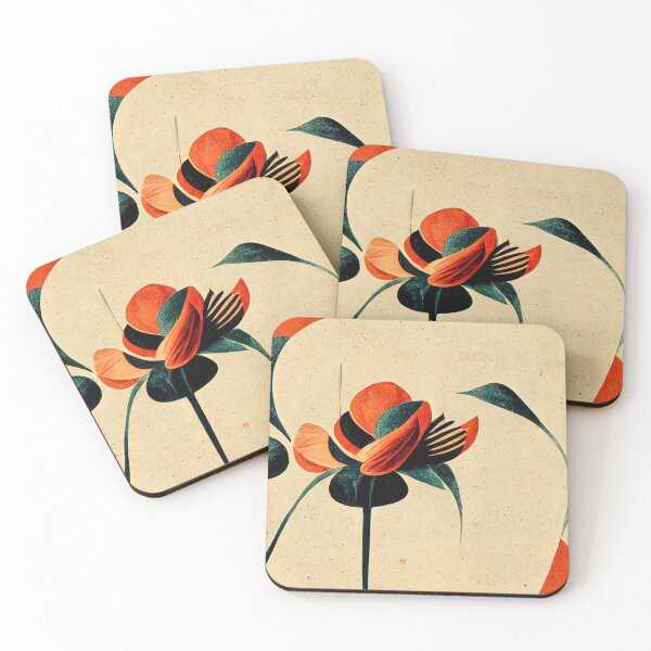 Item preview, Art deco poppy flowers on light background designed and sold by justinasv775.