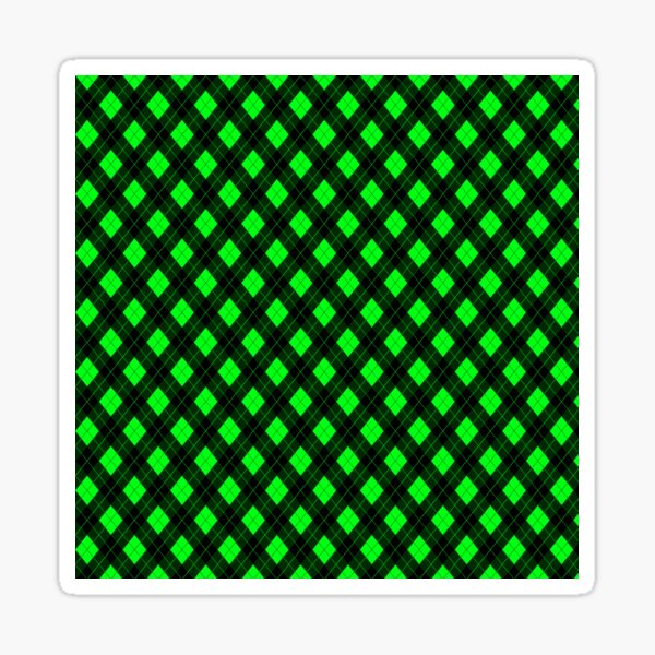 modern-bright-neon-green-and-black-argyle-clan-check-sticker-by-podartist-redbubble