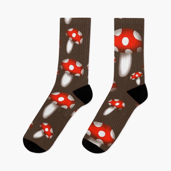 Item preview, Amanita Red and White Polka Dot Mushroom Fungus with Brown Background designed and sold by Karen Ekdahl.