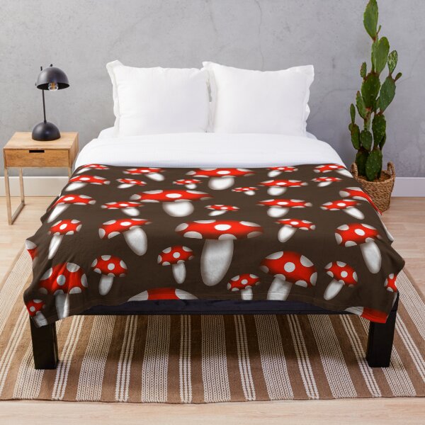 Item preview, Amanita Red and White Polka Dot Mushroom Fungus with Brown Background designed and sold by Karen Ekdahl.