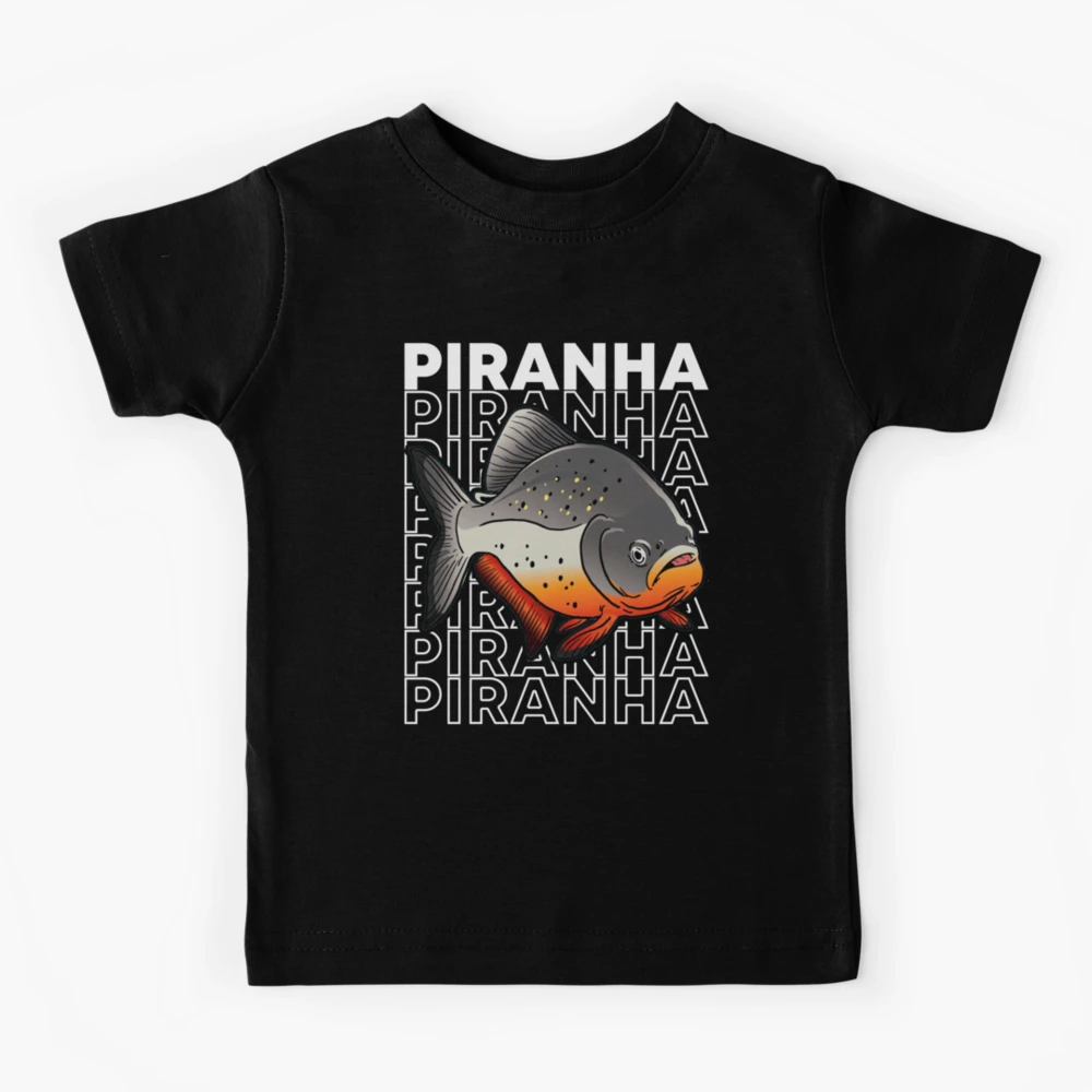 Red Belly Piranha Fish 80's Monster Fish Kids T-Shirt for Sale by