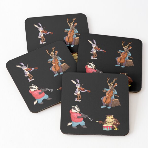Item preview, Stickers Pack Animal Playing Music Rabbit Deer Violin Cello Owl Drum Flute Badger Tank Top designed and sold by rukoroupikq.