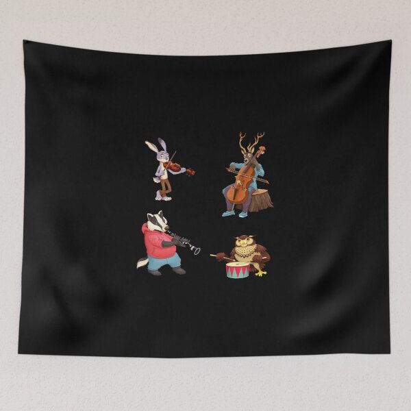 Item preview, Stickers Pack Animal Playing Music Rabbit Deer Violin Cello Owl Drum Flute Badger Tank Top designed and sold by rukoroupikq.