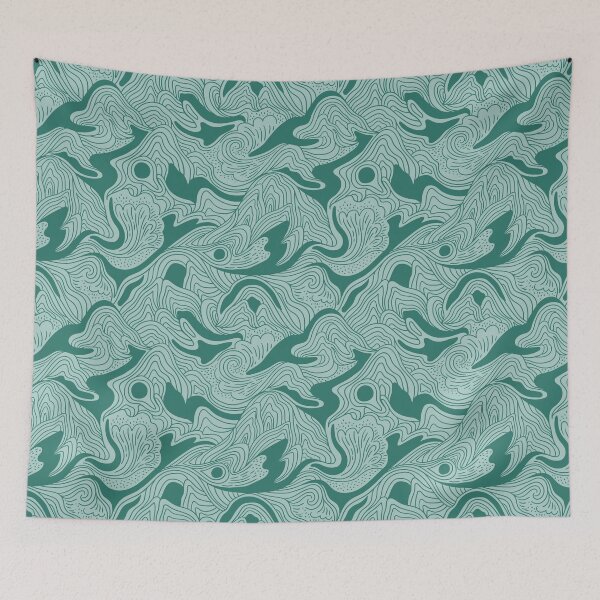 Item preview, Asian abstract landscape pattern designed and sold by Alenka Karabanova.
