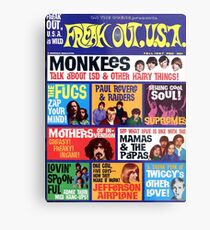 Freak Out USA Magazin Cover Herbst 1967, Affen, Supremes, Paul Revere, Mamas & The Papas ... Metallbild