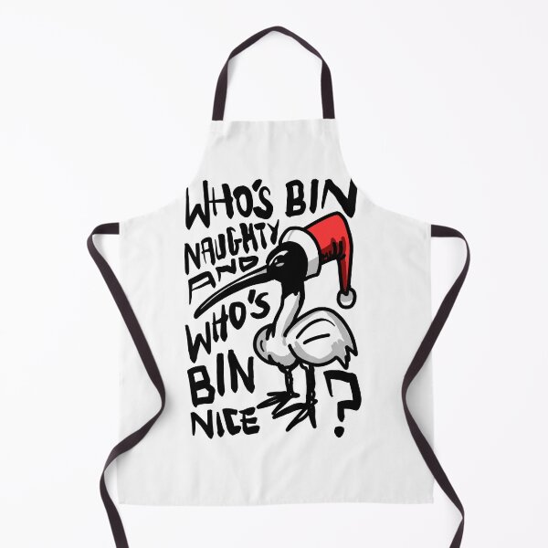 Item preview, Christmas Bin Chicken T Shirt - Australian Bin Chicken Christmas Themed Tee with quote "Who's Bin Naughty" featuring an Aussie Ibis bird! designed and sold by sketchNkustom.