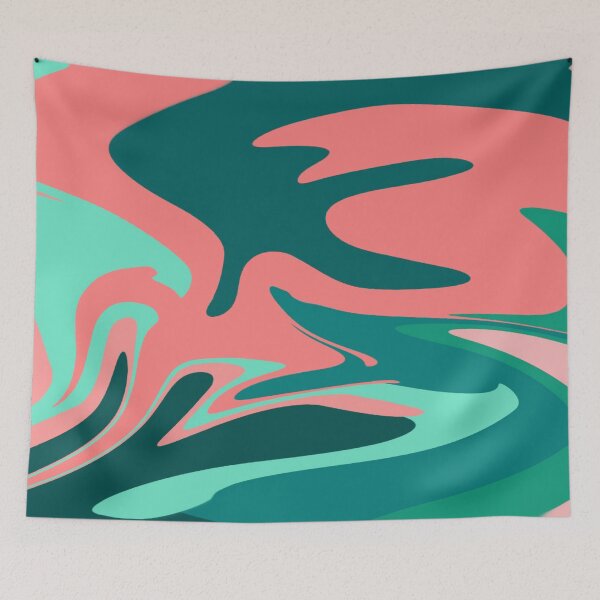 Item preview, Pink and green wavy lines designed and sold by GEWINN.