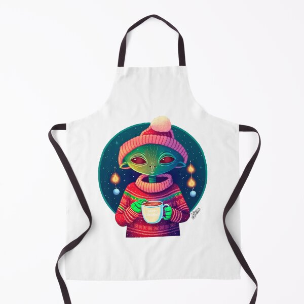 Item preview, Christmas Funny Alien Drinking Coffee Wearing Sweater designed and sold by extraordinar-ia.