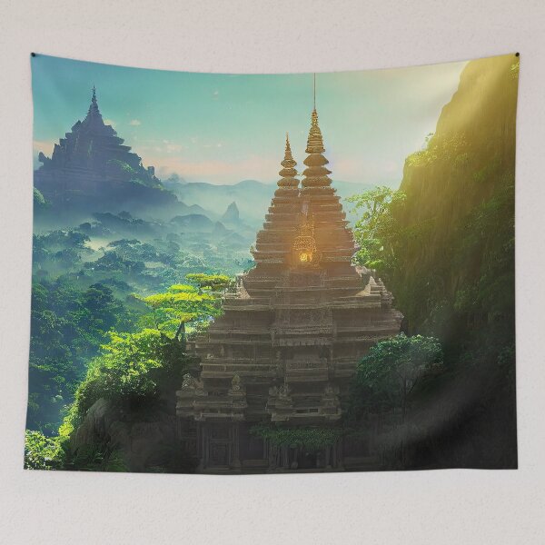 Item preview, Mountaintop Temples in the Morning designed and sold by OccultDreams.