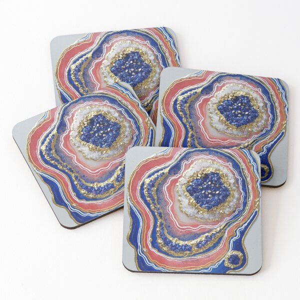 Item preview, Agate geode wall art. Geode wall art, Gold, Coral ,Sapphire designed and sold by Sandytov.
