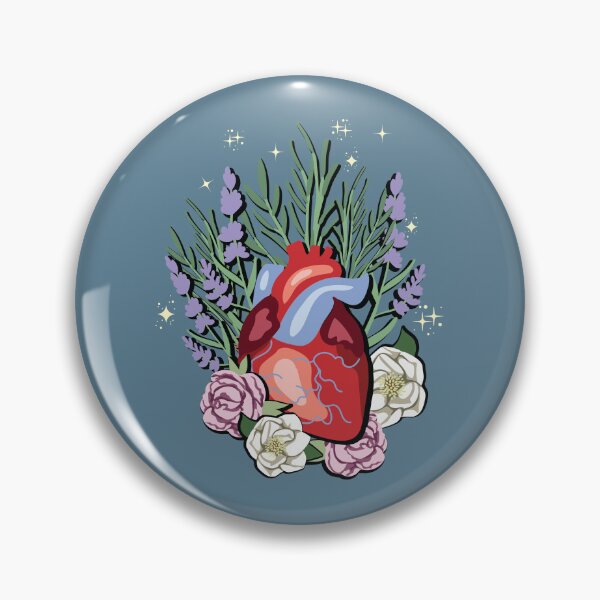 Item preview, Heart with Rosemary, Lavender, Magnolia, and Peonies | Witchy Heart | Anatomy Design designed and sold by Karli Mogen.