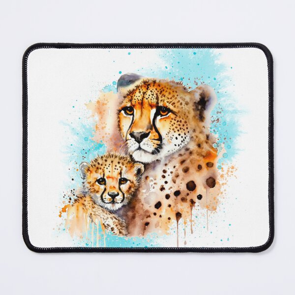 Item preview, Cheetah and Cub Watercolour Portrait  designed and sold by RayFineArt.