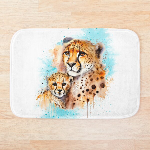 Item preview, Cheetah and Cub Watercolour Portrait  designed and sold by RayFineArt.