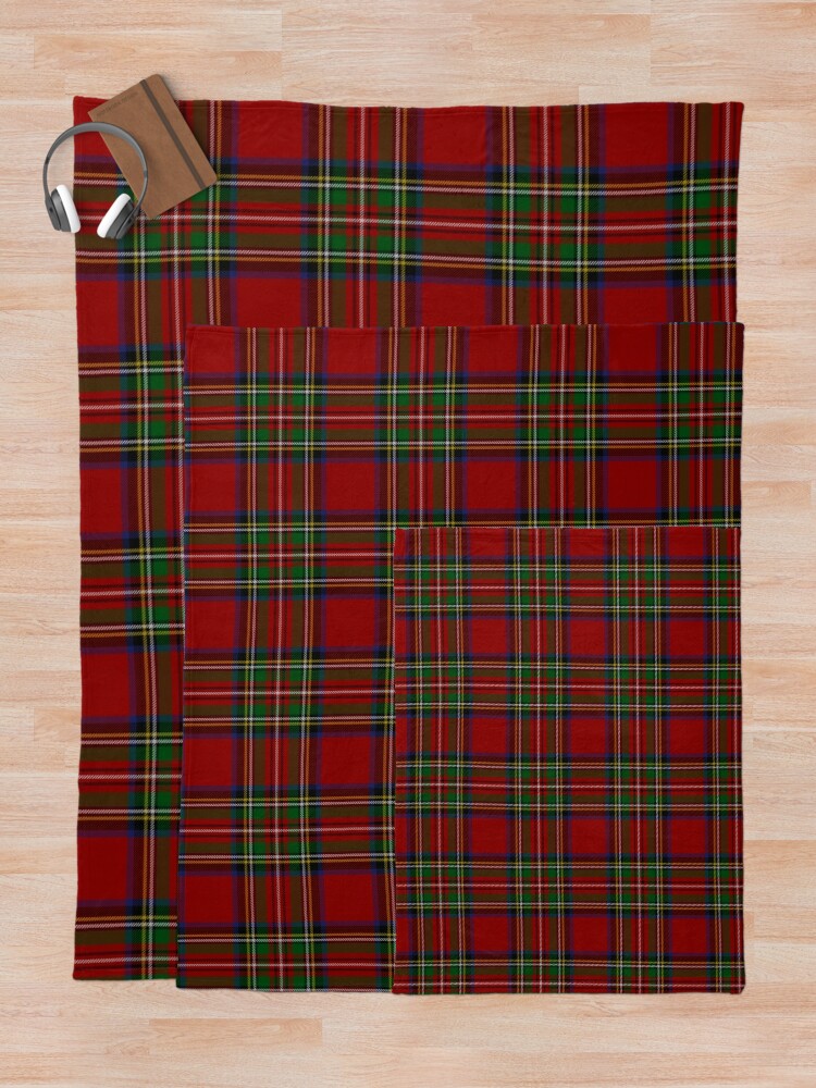 "The Royal Stewart Tartan Stuart Clan Plaid Tartan" Throw Blanket For ...