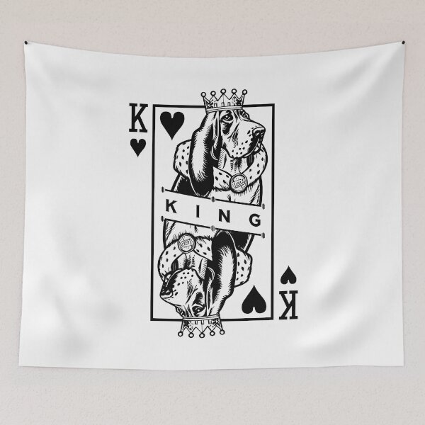 Item preview, Basset Hound King Of Hearts Funny Dog Playing Card Pop Art designed and sold by GrandeDuc.