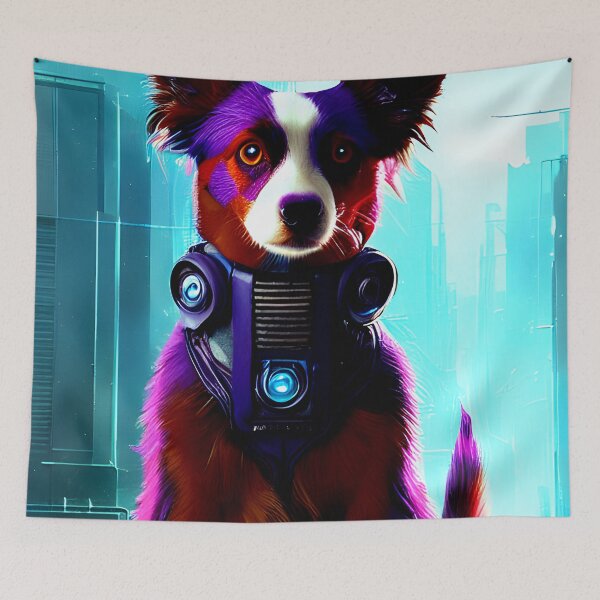 Item preview, australian shepherd cyberpunk dog #3 designed and sold by supeart.