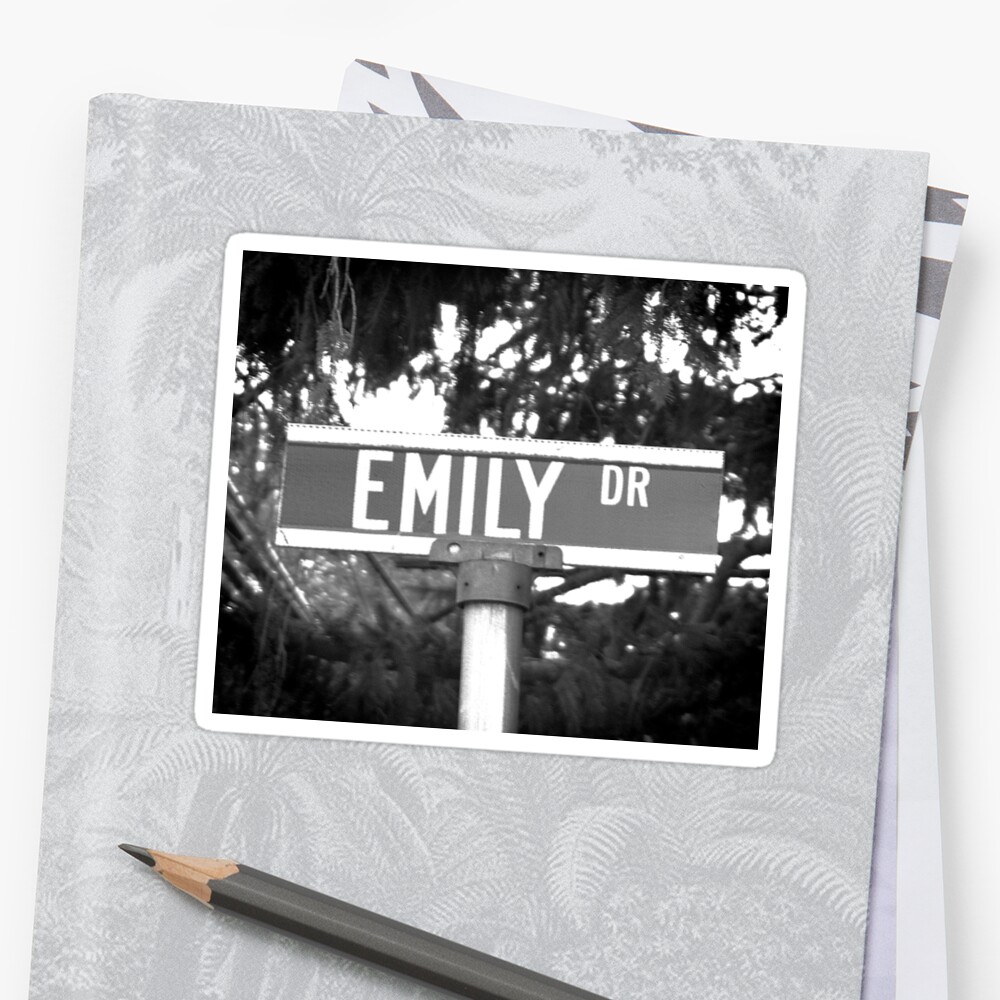 "A Street Sign Named Emily" Sticker by jcwest | Redbubble