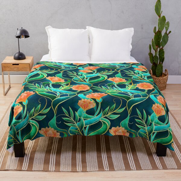Item preview, Stylized Art Deco Floral in Jewel Tones designed and sold by micklyn.