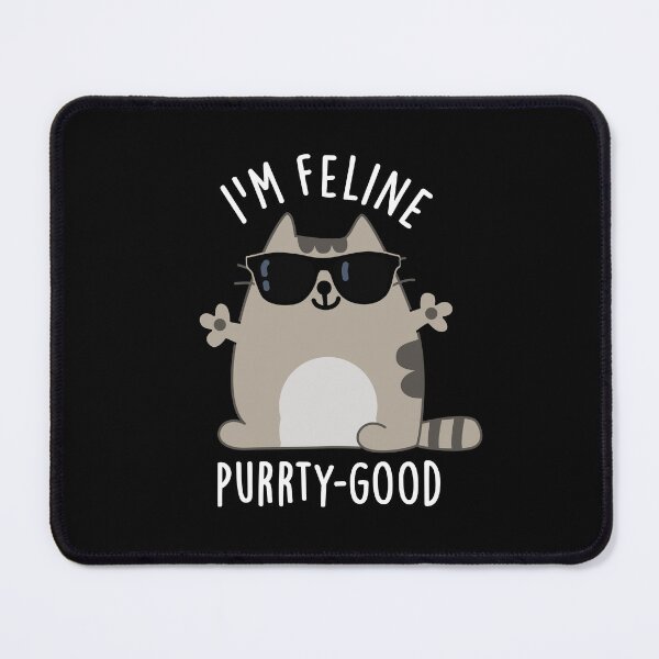 Item preview, I'm Feline Purr-ty Good Funny Cat Puns (Dark BG) designed and sold by punnybone.