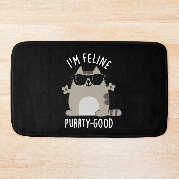 Item preview, I'm Feline Purr-ty Good Funny Cat Puns (Dark BG) designed and sold by punnybone.