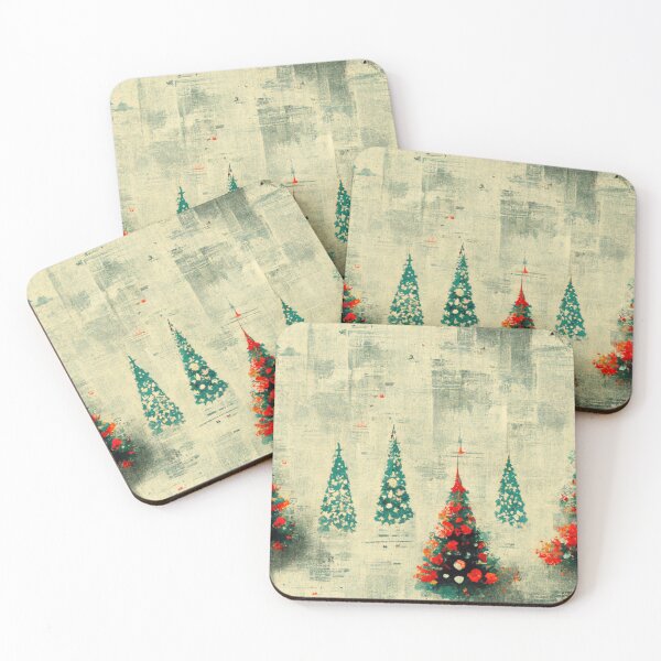 Item preview, Vintage Retro Christmas Trees Wallpaper designed and sold by thisisallahoax.