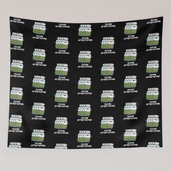 Item preview, Thyme After Thyme Funny Herb Puns (Dark BG) designed and sold by punnybone.