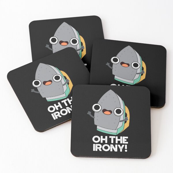 Item preview, Oh The Irony Funny Iron Puns (Dark BG) designed and sold by punnybone.