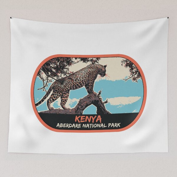 Item preview, Aberdare national park Kenya Africa vintage travel decal, african leopard designed and sold by Lemomo-zoo.