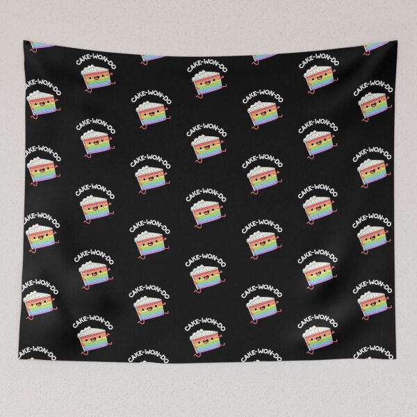 Item preview, Cake-won-do Funny Cake Puns (Dark BG) designed and sold by punnybone.