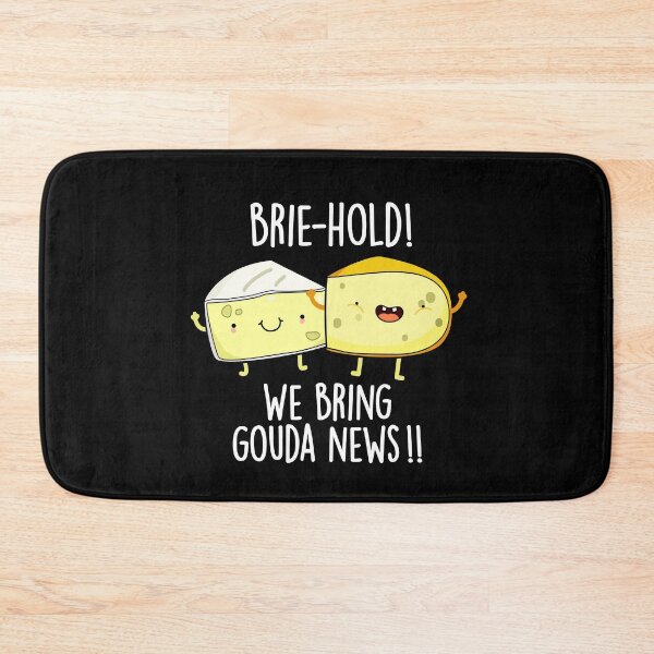 Item preview, Brie-hold We Bring Gouda News Funny Cheese Puns (Dark BG) designed and sold by punnybone.