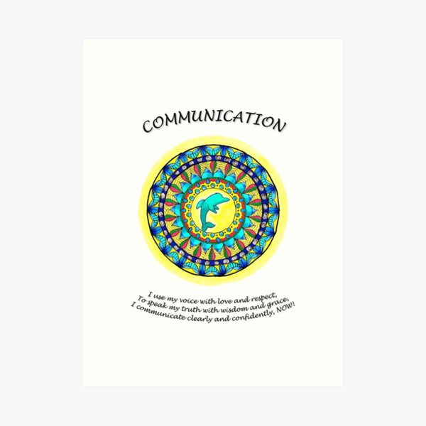 Communication Mandala (affirmations) Art Print
