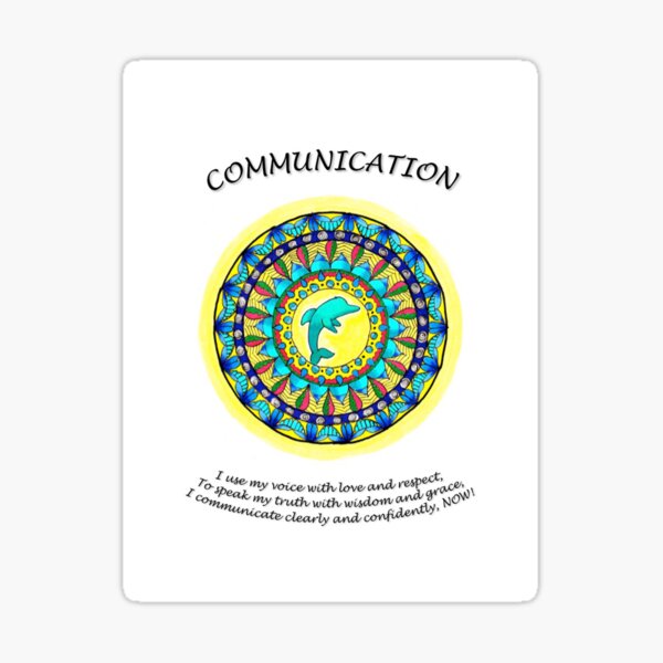 Communication Mandala (affirmations) Sticker