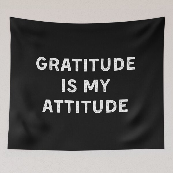 Item preview, Vintage Gratitude is my attitude White bold Typography  designed and sold by garniturex.
