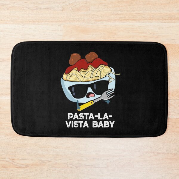 Artikelvorschau, Pasta-la-vista Baby Lustige Pasta-Wortspiele (Dark BG) entworfen und verkauft von punnybone.