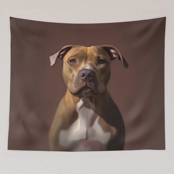 Item preview, Pitbull Dog Painting | Oil Style designed and sold by Portraits of Dogs.