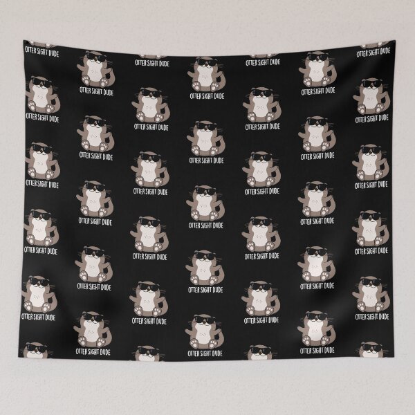 Item preview, Otter Sight Dude Funny Animal Puns (Dark BG) designed and sold by punnybone.