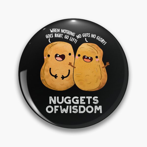 Item preview, Nuggets Of Wisdom Funny Food Puns (Dark BG) designed and sold by punnybone.