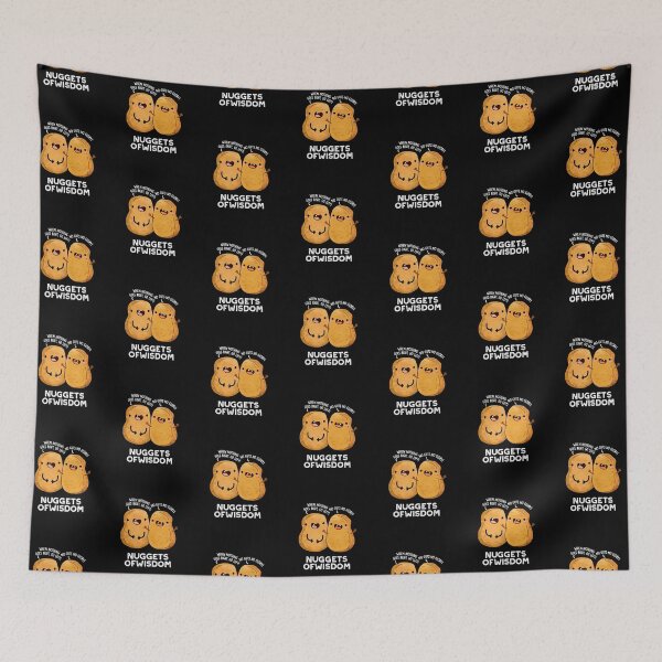 Item preview, Nuggets Of Wisdom Funny Food Puns (Dark BG) designed and sold by punnybone.