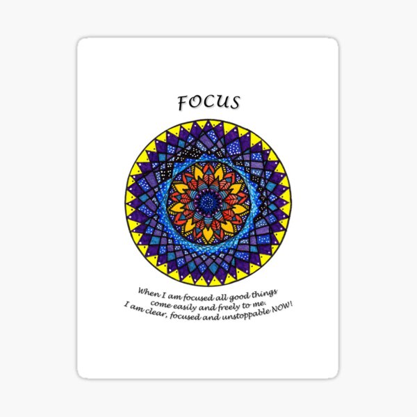 Focus Mandala (affirmation) Sticker