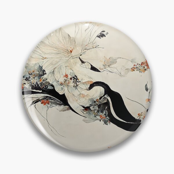 Item preview, Minimalist Japanese kimono ink design with flower motives designed and sold by justinasv775.