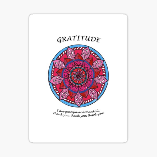 Gratitude Mandala (affirmation) Sticker